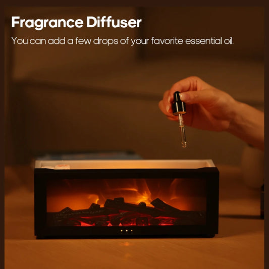 Fireplace Aroma Essential Oil Diffuser Colorful Flame Air Humidifier